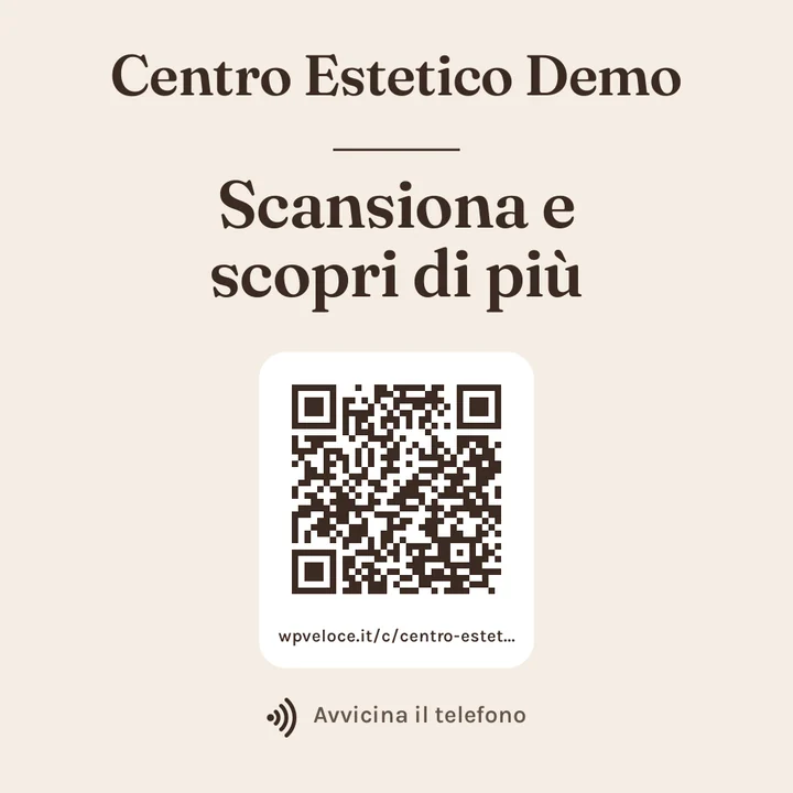 Card di esempio per un centro estetico